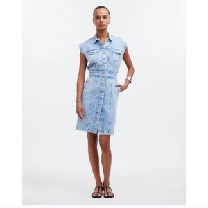 Madewell Sleeveless Light Blue Denim Dress
